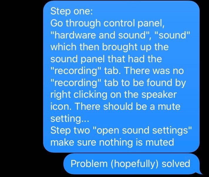 text instructions how to turn on audio